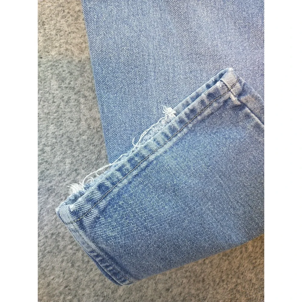Wrangler 9760WDR Mens Light Wash Straight Leg Denim Jeans Blue 34x33 Distressed